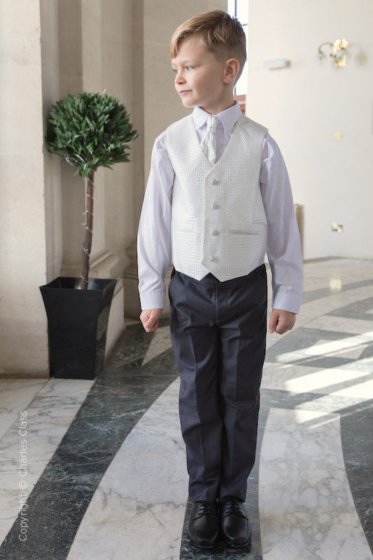 Boys Ivory & Grey Suit Boys Wedding Suits Diamond Page Boy Suits Boys Suits 